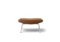 Bild von Fredericia Furniture Erik Jørgensen Wegner OX Ottoman H: 36 cm – Max 95 Cognacfarbenes Leder/Gebürstetes Chrom