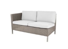 Bild von Cane-line Outdoor Dining Lounge 2 Pers. Sofa rechts Modul inkl. Kissenset L: 153 cm – Taupegeflecht/Weiß