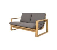 Bild von Cane-line Outdoor Endless Soft 2 Pers. Sofa inkl. Hyndesæt L: 162 cm – Soft Rope Dunkelgrau/Teak