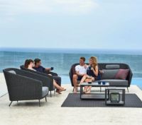 Bild von Cane-line Outdoor Mega 2 Pers. Sofa inkl. AirTouch Hyndesæt L: 203 cm – Graphit/Gewebe