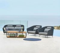 Bild von Cane-line Outdoor Mega 2 Pers. Sofa inkl. AirTouch Hyndesæt L: 203 cm – Graphit/Gewebe