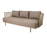 Bild von Cane-line Outdoor Sense 3 Pers. Sofa inkl. AirTouch Hyndesæt L: 220 cm – Naturgewebe/Taupe