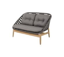 Bild von Cane-line Outdoor Strington 2 Pers. Sofa inkl. AirTouch Hyndesæt L: 135 cm - Dunkelgrau/Teak m. Weiches Seil