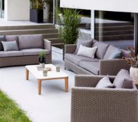 Bild von Cane-line Outdoor Aspect Couchtisch 120x60 cm - Fossil Black Keramik/Teak