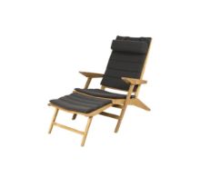 Bild von Cane-line Outdoor Flip Dækstol inkl. Hyndesæt SH: 37 cm – Teak/Dunkelgrau