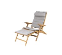 Bild von Cane-line Outdoor Flip Dækstol inkl. Hyndesæt SH: 37 cm – Teak/Hellgrau