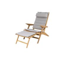 Bild von Cane-line Outdoor Flip Dækstol inkl. Hyndesæt SH: 37 cm – Teak/Hellgrau