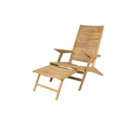 Bild von Cane-line Outdoor Flip Dækstol inkl. Hyndesæt SH: 37 cm – Teak/Hellgrau