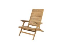 Bild von Cane-line Outdoor Flip Dækstol inkl. Hyndesæt SH: 37 cm – Teak/Hellgrau