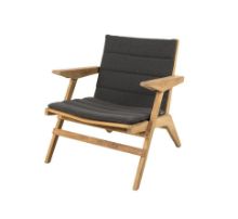 Bild von Cane-line Outdoor Flip Loungesessel inkl. Hyndesæt SH: 38 cm – Teak/Dunkelgrau