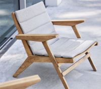 Bild von Cane-line Outdoor Flip Loungesessel inkl. Hyndesæt SH: 38 cm – Teak/Hellgrau