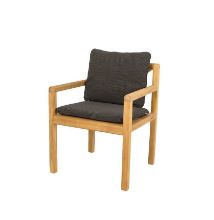 Bild von Cane-line Outdoor Grace Stühl inkl. Hyndesæt SH: 45 cm – Teak/Dunkelgrau