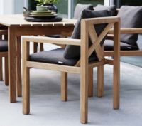 Bild von Cane-line Outdoor Grace Stühl inkl. Hyndesæt SH: 45 cm – Teak/Dunkelgrau