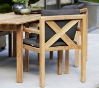 Bild von Cane-line Outdoor Grace Stühl inkl. Hyndesæt SH: 45 cm – Teak/Dunkelgrau