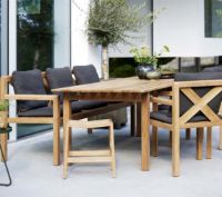 Bild von Cane-line Outdoor Grace Stühl inkl. Hyndesæt SH: 45 cm – Teak/Dunkelgrau