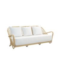 Bild von Sika-Design Charlottenborg 3 Pers. Sofa inkl. Kissen & Kissen B: 199 cm – Natur/B50 Tempotest Weiß