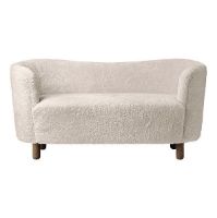 Bild von Audo Copenhagen Mingle Sofa L: 154 cm – Schaffell Moonlight/Räuchereiche