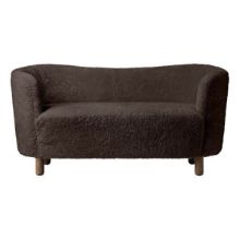 Bild von Audo Copenhagen Mingle Sofa L: 154 cm – Schaffell Espresso/Räuchereiche