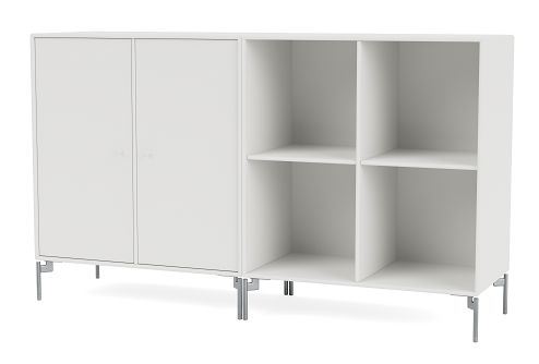 Bild von Montana Selection Paar Beistelltisch mit Beinen 139,2 x 69,6 cm – 01 Weiß / Chrom