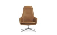 Bild von Normann Copenhagen Era Lounge Chair High Swivel Alu SH: 40 cm – Ultra Leather / Brandy 41574