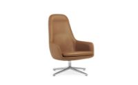 Bild von Normann Copenhagen Era Lounge Chair High Swivel Alu SH: 40 cm – Ultra Leather / Brandy 41574