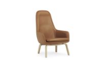 Bild von Normann Copenhagen Era Lounge Chair High Oak SH: 40 cm – Ultra Leather / Brandy 41574