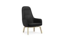 Bild von Normann Copenhagen Era Lounge Chair High Oak SH: 40 cm – Ultra Leder / Schwarz 41599