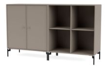 Bild von Montana Selection Paar Beistelltisch mit Beinen 139,2 x 69,6 cm – 141 Trüffel / Schwarz