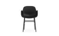 Bild von Normann Copenhagen Form Sessel SH: 44 cm – Schwarzes Leder/Stahl