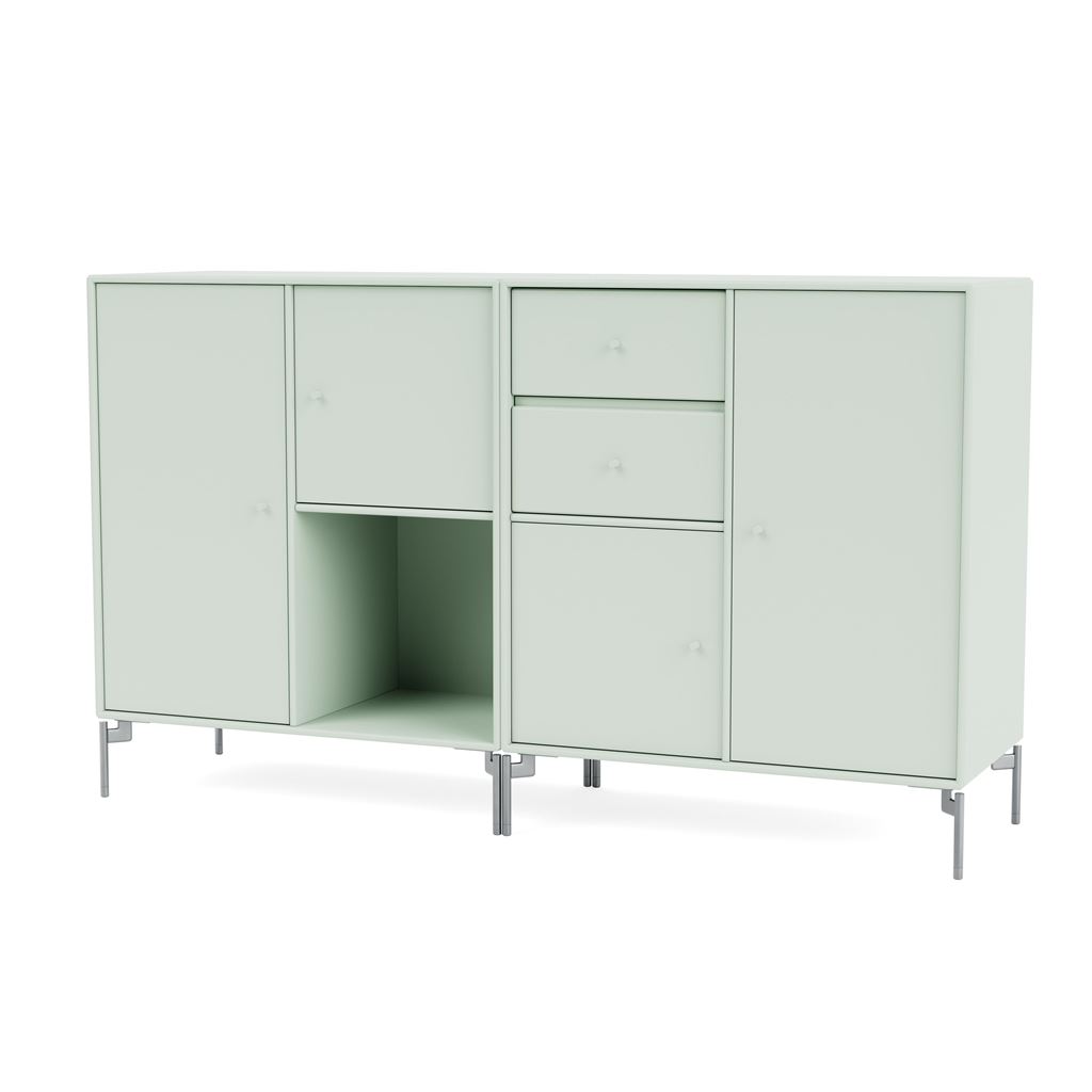 Bild von Montana Selection Couple Beistelltisch mit Beinen 139,2 x 69,6 cm – 161 Mist / Chrom