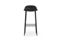 Bild von Normann Copenhagen Form Barhocker SH: 75 cm – Schwarzes Leder/Stahl