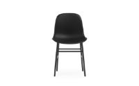 Bild von Normann Copenhagen Form Stuhl SH: 44 cm – Schwarzes Leder/Stahl