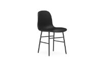 Bild von Normann Copenhagen Form Stuhl SH: 44 cm – Schwarzes Leder/Stahl