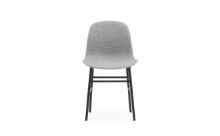 Bild von Normann Copenhagen Form Stuhl SH: 44 cm – Partner Grau/Stahl