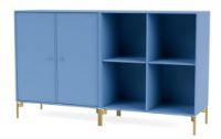 Bild von Montana Selection Paar Beistelltisch mit Beinen 139,2 x 69,6 cm – 154 Azurblau / Messing