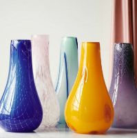 Bild von Kodanska Flow Vase H: 40–45 cm – Blau mit Aufdruck  OUTLET