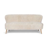 Bild von Natures Collection Emily Lounge 2-Sitzer-Sofa aus neuseeländischem Schaffell B: 165 cm – Perlmutt/Eiche