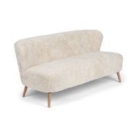 Bild von Natures Collection Emily Lounge 2-Sitzer-Sofa aus neuseeländischem Schaffell B: 165 cm – Perlmutt/Eiche