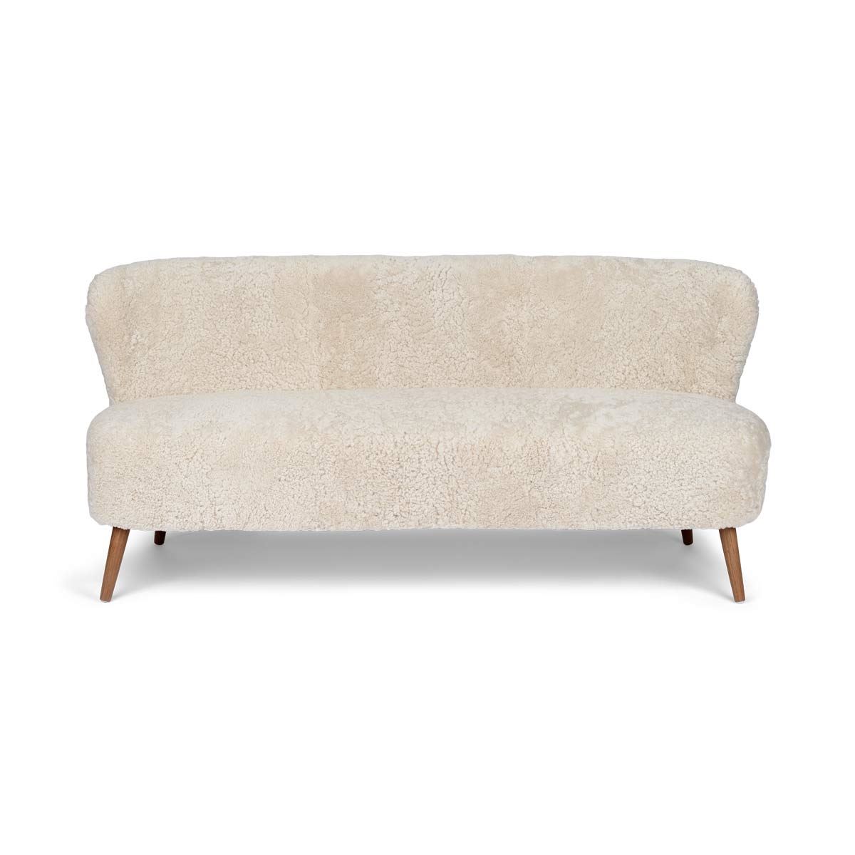 Bild von Natures Collection Emily Lounge 2-Sitzer-Sofa aus neuseeländischem Schaffell B: 165 cm – Perlmutt/Walnuss