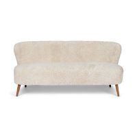 Bild von Natures Collection Emily Lounge 2-Sitzer-Sofa aus neuseeländischem Schaffell B: 165 cm – Perlmutt/Walnuss