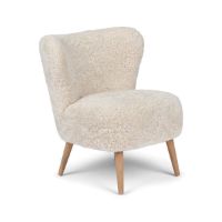Bild von Natures Collection Emily Lounge Chair aus neuseeländischem Schaffell B: 60 – Perlmutt/Eiche