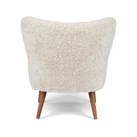 Bild von Natures Collection Emily Lounge Chair aus neuseeländischem Schaffell B: 60 – Perlmutt/Walnuss
