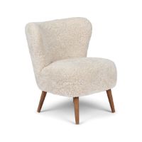 Bild von Natures Collection Emily Lounge Chair aus neuseeländischem Schaffell B: 60 – Perlmutt/Walnuss