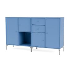 Bild von Montana Selection Couple Beistelltisch mit Beinen 139,2 x 69,6 cm – 154 Azurblau / Chrom