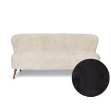 Bild von Natures Collection Emily Lounge 2-Sitzer-Sofa aus neuseeländischem Schaffell B: 165 cm – Schwarz/Walnuss