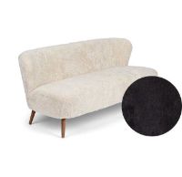 Bild von Natures Collection Emily Lounge 2-Sitzer-Sofa aus neuseeländischem Schaffell B: 165 cm – Schwarz/Walnuss