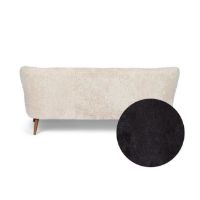 Bild von Natures Collection Emily Lounge 2-Sitzer-Sofa aus neuseeländischem Schaffell B: 165 cm – Schwarz/Walnuss