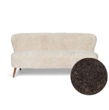 Bild von Natures Collection Emily Lounge 2-Sitzer-Sofa aus neuseeländischem Schaffell B: 165 cm – Cappuccino/Walnuss