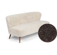 Bild von Natures Collection Emily Lounge 2-Sitzer-Sofa aus neuseeländischem Schaffell B: 165 cm – Cappuccino/Walnuss