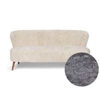 Bild von Natures Collection Emily Lounge 2-Sitzer-Sofa aus neuseeländischem Schaffell B: 165 cm – Hellgrau/Walnuss